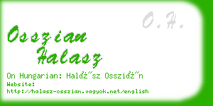 osszian halasz business card